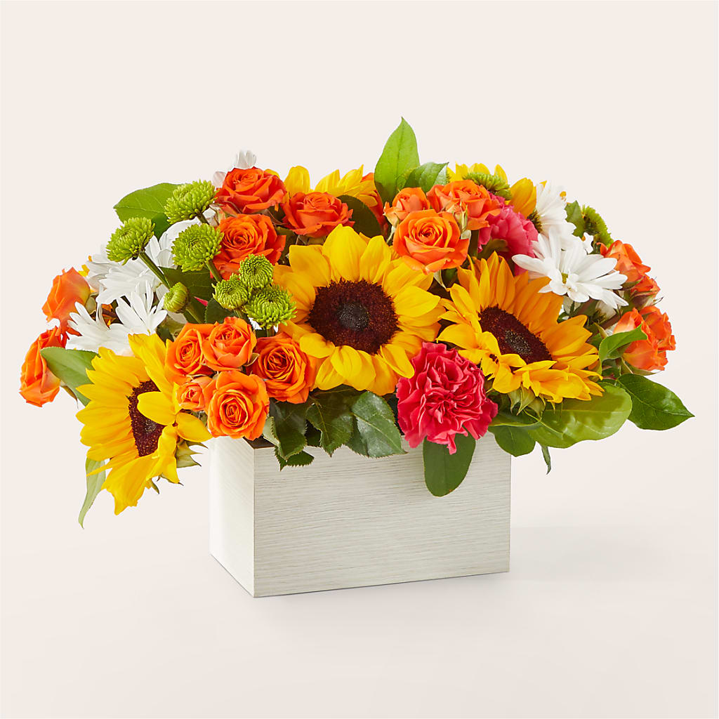 Sun-drenched Blooms Box Bouquet – Misrak Dicore And Event Organizer, Springfield VA