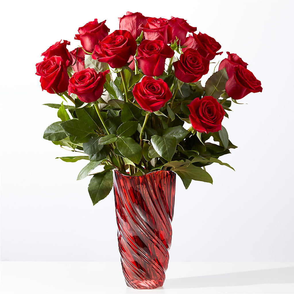 Classic Love Red Rose Bouquet with Luxe Swirl Vase – Misrak Dicore And Event Organizer, Springfield VA
