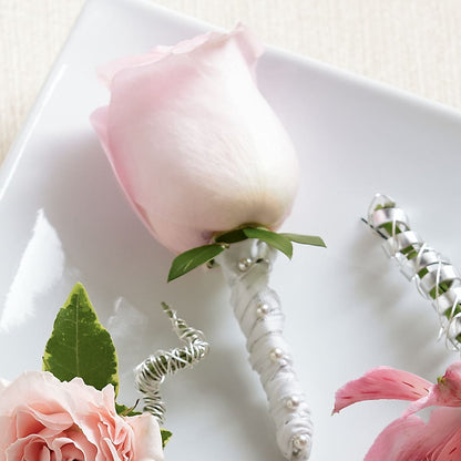 Pink Rose Boutonniere –  Misrak Dicore And Event Organizer, Springfield VA