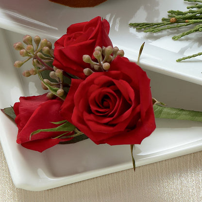 Red Spray Rose Boutonniere –  Misrak Dicore And Event Organizer, Springfield VA